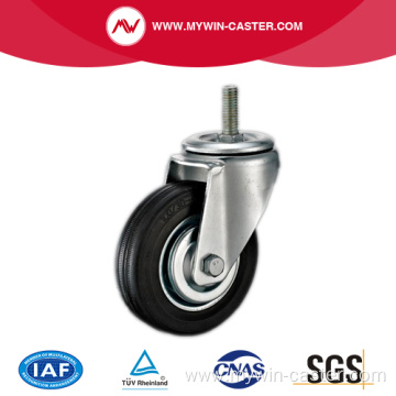 Threaded Swivel Black Rubber Medium Duty Industrial Casters